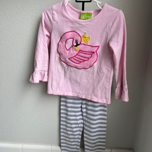 Classic Whimsy Size 2T Swan Applique Pants Set